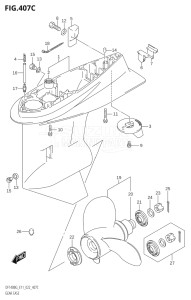 11505Z-140001 (2021) 115hp E11 E40-Gen. Export 1-and 2 (DF115BZG) DF115BZG drawing GEAR CASE ((DF115BZG,DF140BZG):E11)