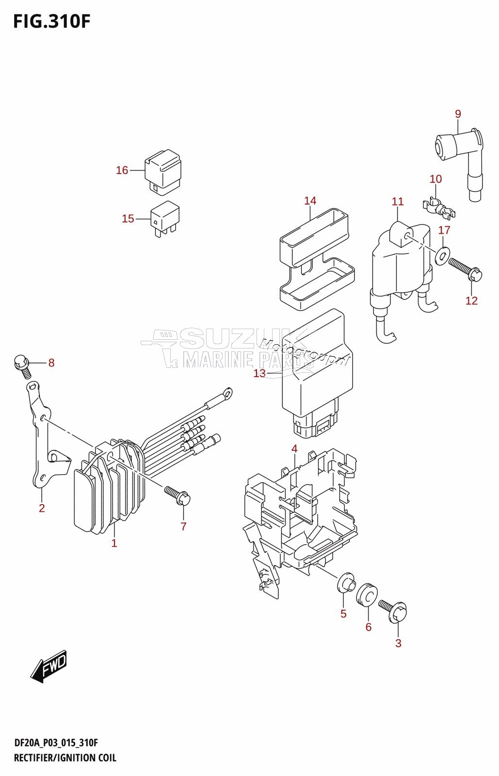 RECTIFIER /​ IGNITION COIL (DF15AR:P03)