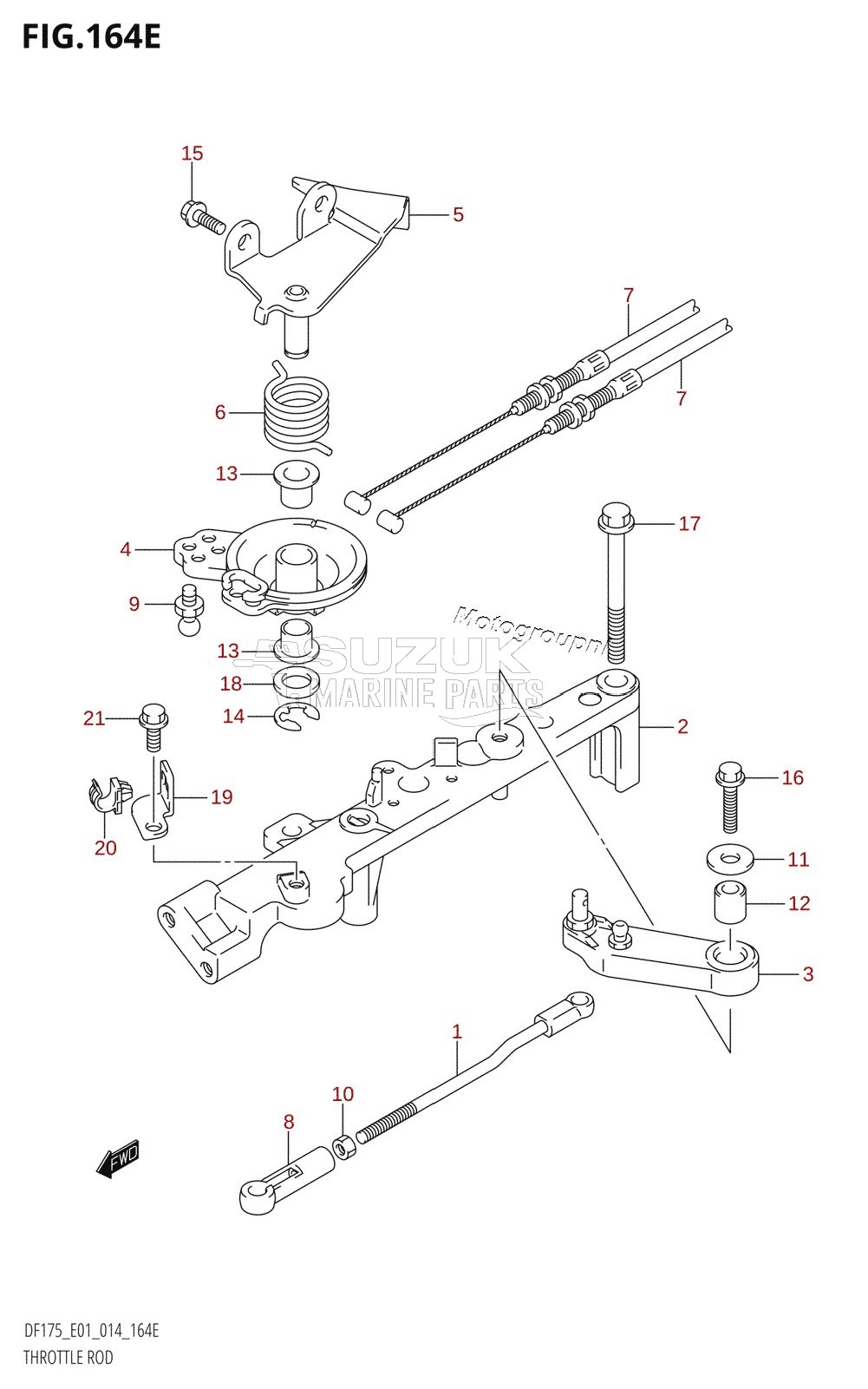 THROTTLE ROD (DF175T:E01)