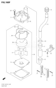 14002F-010001 (2010) 140hp E01 E40-Gen. Export 1 - Costa Rica (DF140TK10  DF140WTK10) DF140 drawing WATER PUMP (K10,011)