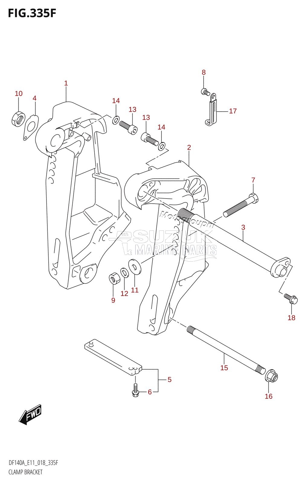 CLAMP BRACKET (DF140AT:E40,DF140AZ:E40)