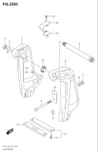 15002F-710001 (2017) 150hp E03-USA (DF150ST  DF150T) DF150 drawing CLAMP BRACKET (DF175T:E03)