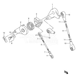 DT150 From 15001-461001 ()  1994 drawing THROTTLE LINK (DT200G,COUNTER ROTATION)