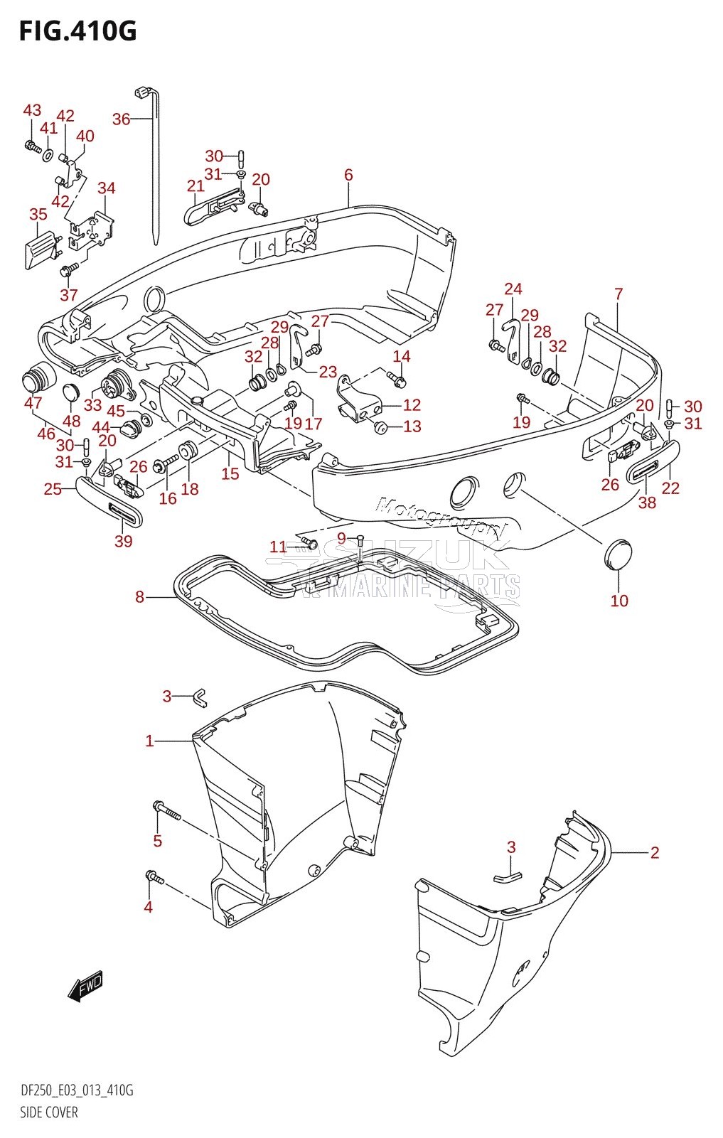 SIDE COVER (DF200T:E03:L-TRANSOM)