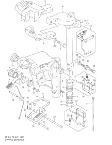 DF15 From 01501F-651001 ()  1996 drawing SWIVEL BRACKET (DF9.9 652501~ /​ DF15 652501~)