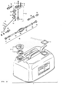 DT15 From 01501-613086 ()  1986 drawing FUEL TANK (MODL:86-97)