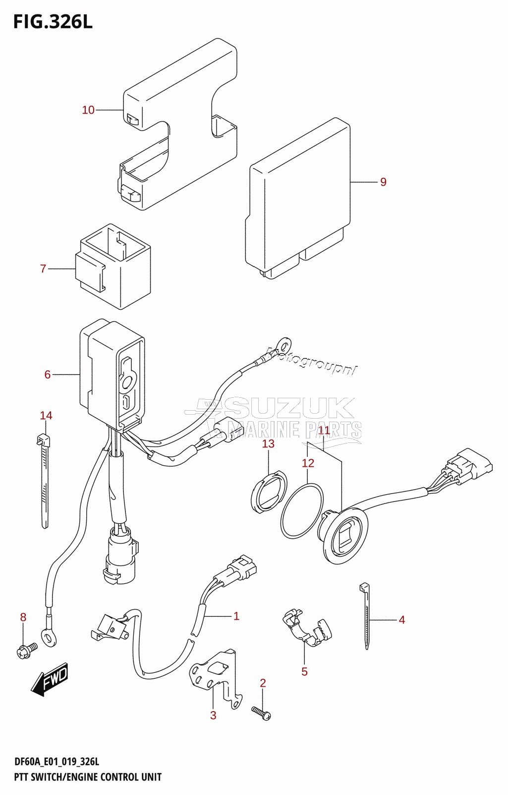 PTT SWITCH /​ ENGINE CONTROL UNIT (DF60AVT:E40,DF60AVTH:E40)