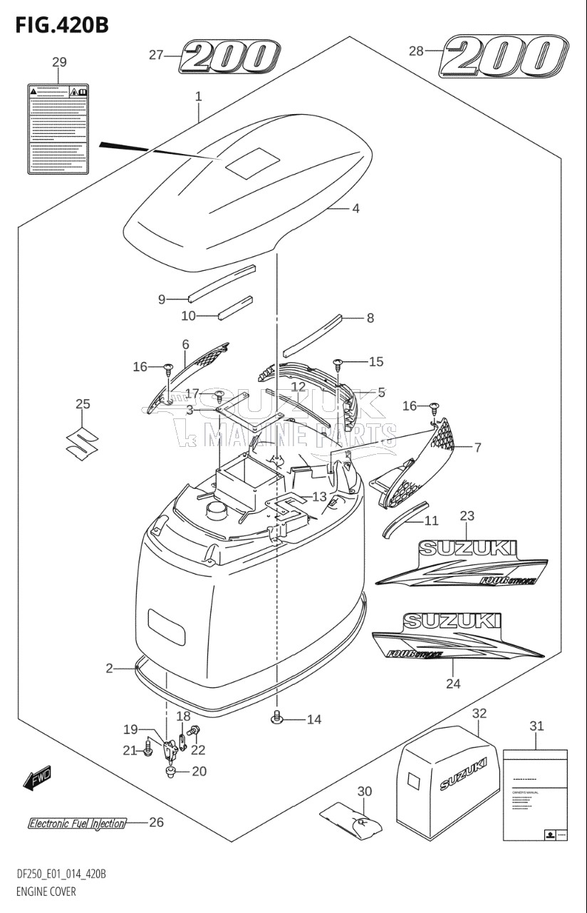 ENGINE COVER (DF200T,DF200Z)