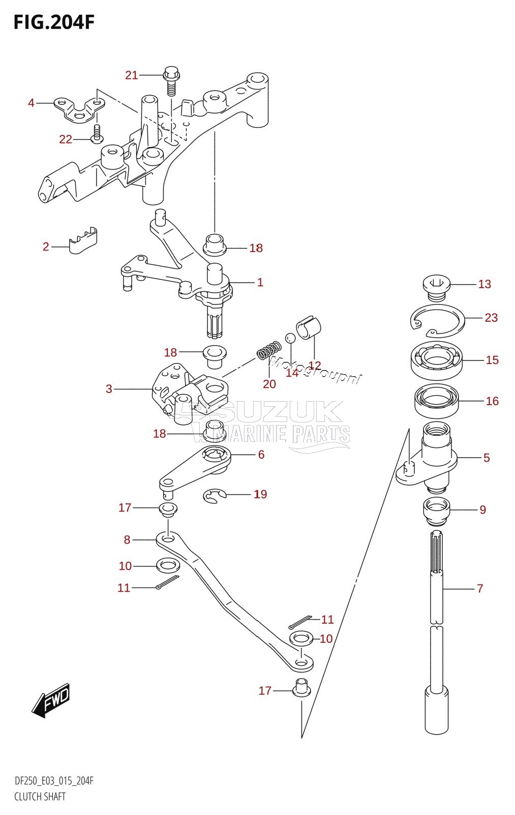 CLUTCH SHAFT (DF250Z:E03)