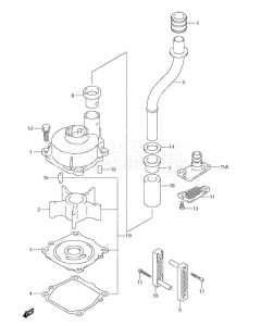 DF 115 drawing Water Pump (S/N 681517 & Older)