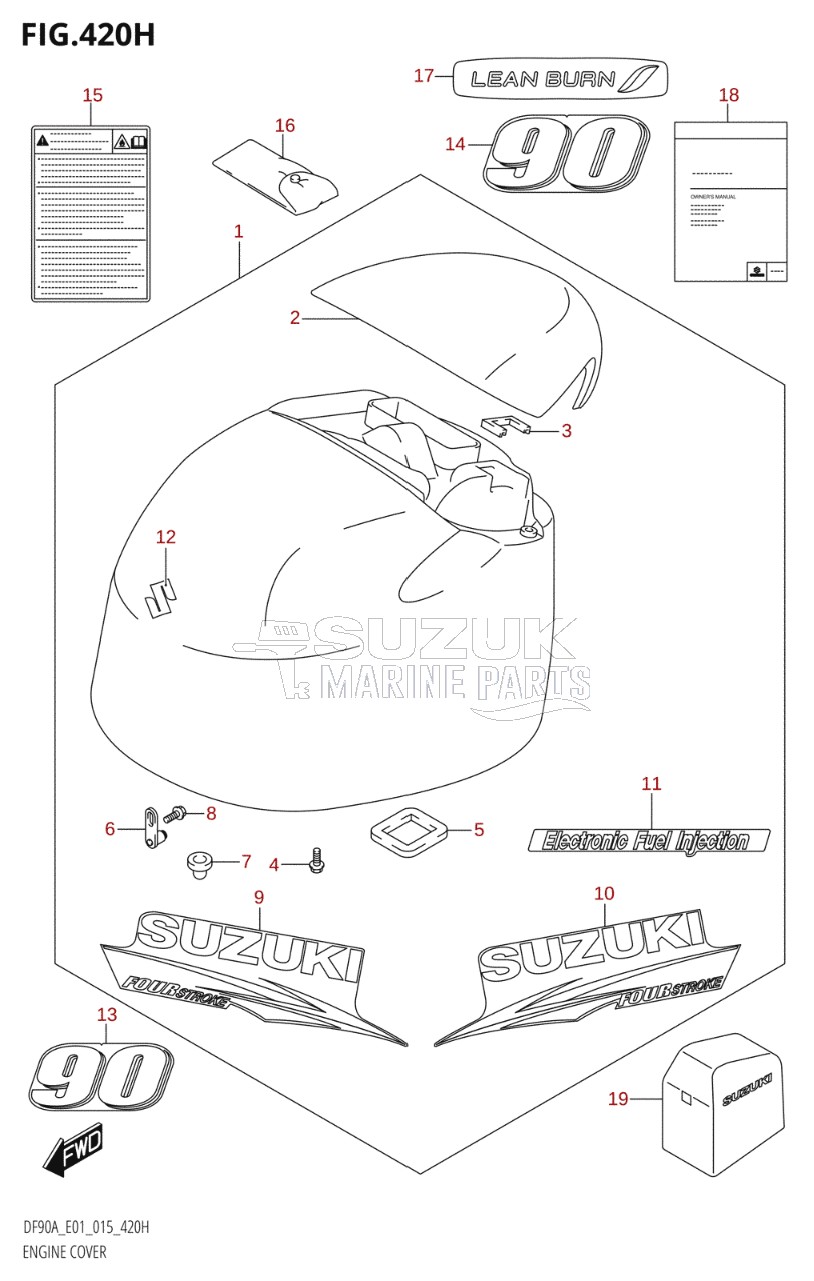 ENGINE COVER (DF90A:E40)