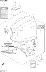 02503F-310001 (2013) 25hp E01-Gen. Export 1 (DF25  DF25Q  DF25R) DF25 drawing ENGINE COVER (DF25R:E01)