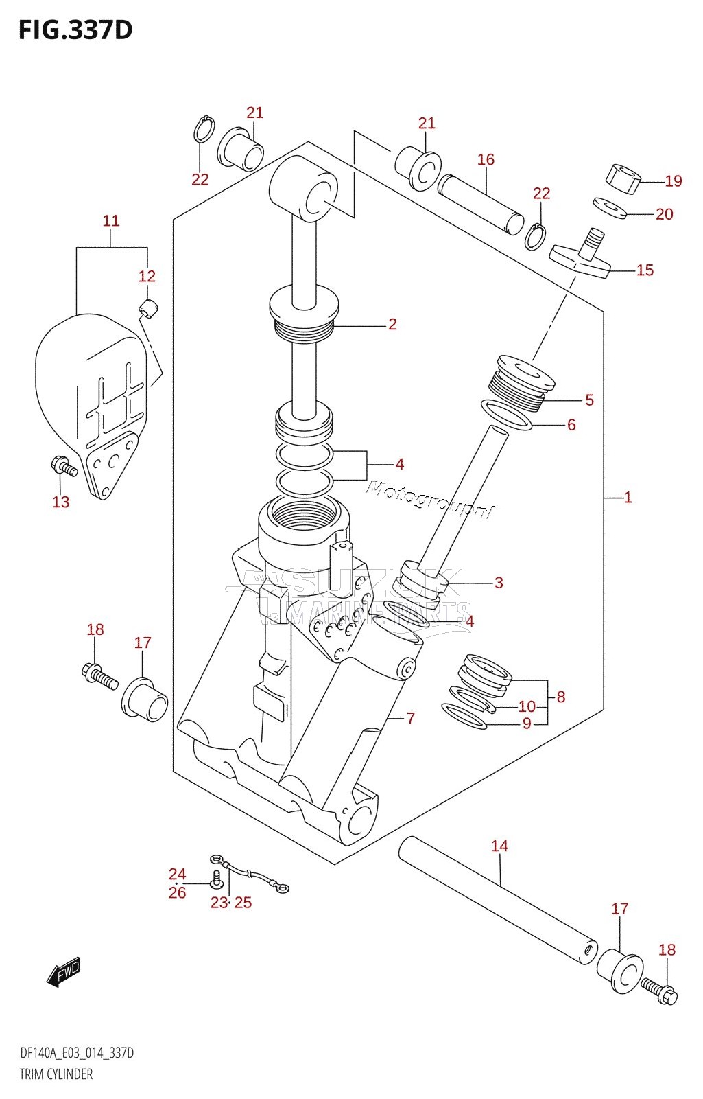 TRIM CYLINDER (DF140AT:E03)