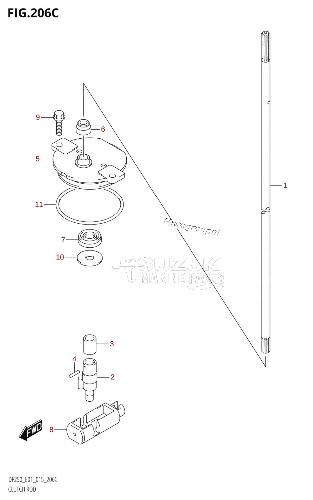 CLUTCH ROD (DF200Z:E01)