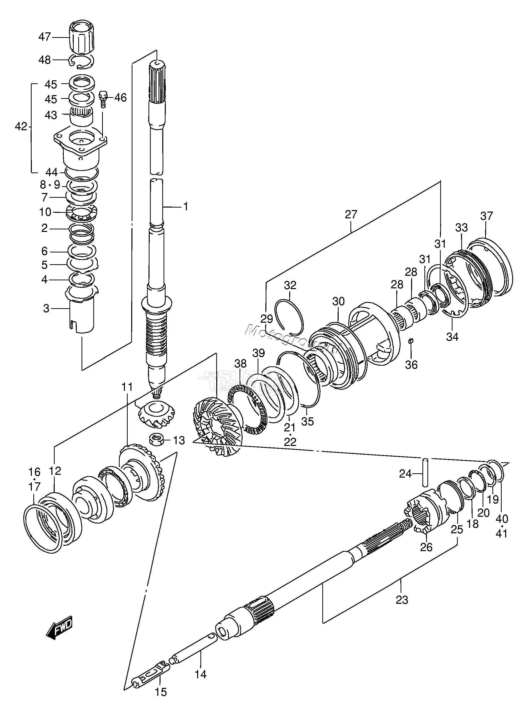 TRANSMISSION (DT150G /​ 200G /​ 200GS,COUNTER ROTATION)