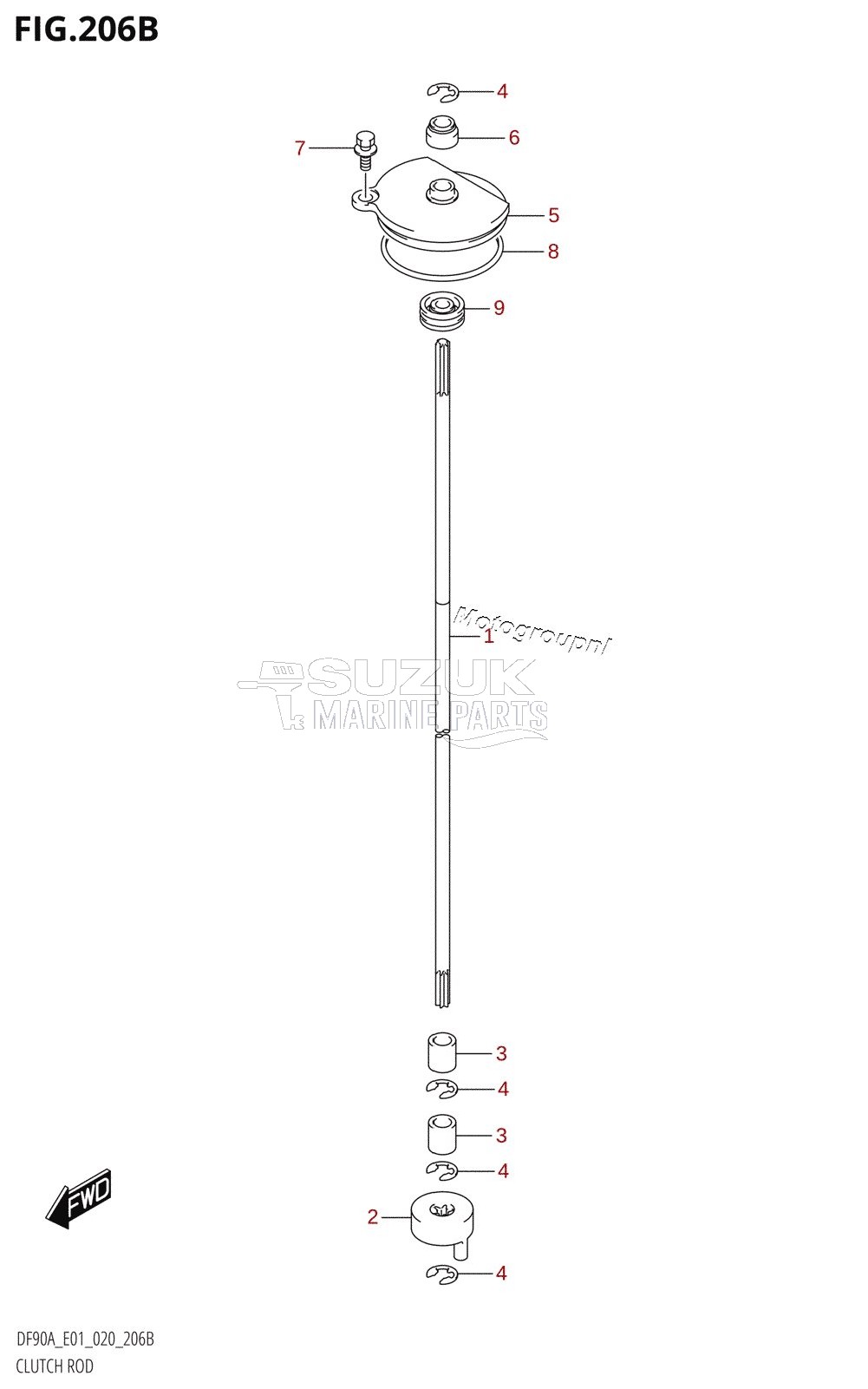 CLUTCH ROD ((DF70ATH,DF90ATH):E01)