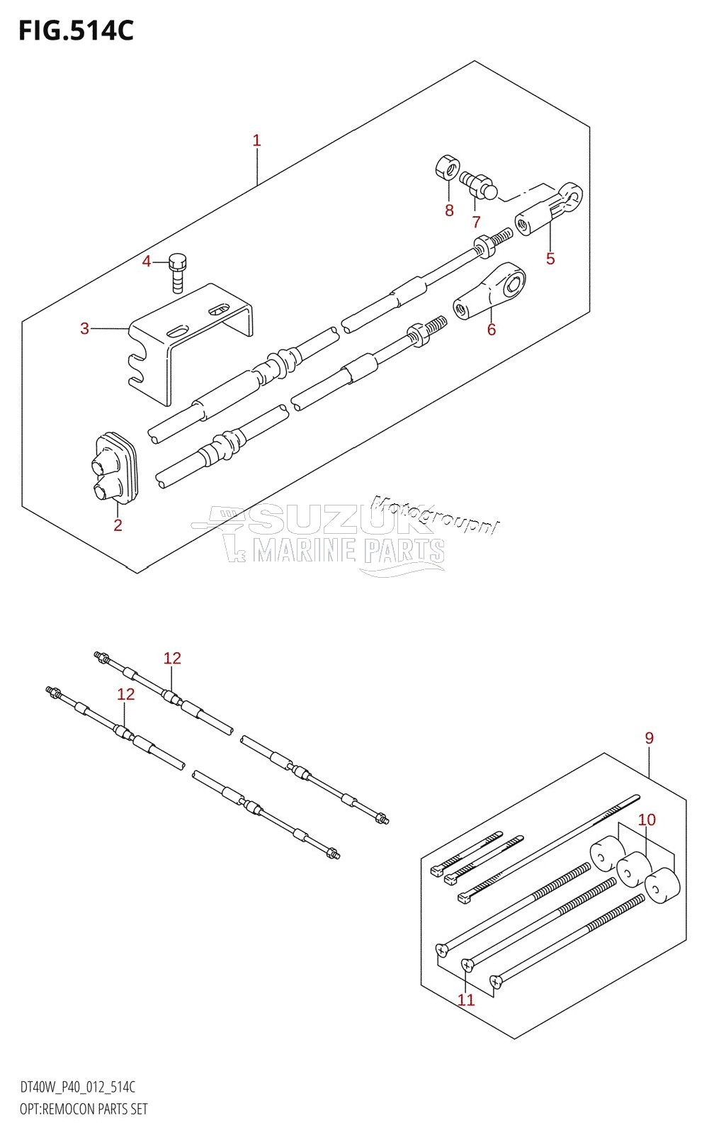 OPT:REMOCON PARTS SET (DT40WR:P40)