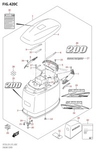 DF225Z From 22503Z-510001 (E01 E40)  2005 drawing ENGINE COVER ((DF200T,DF200Z):E40)