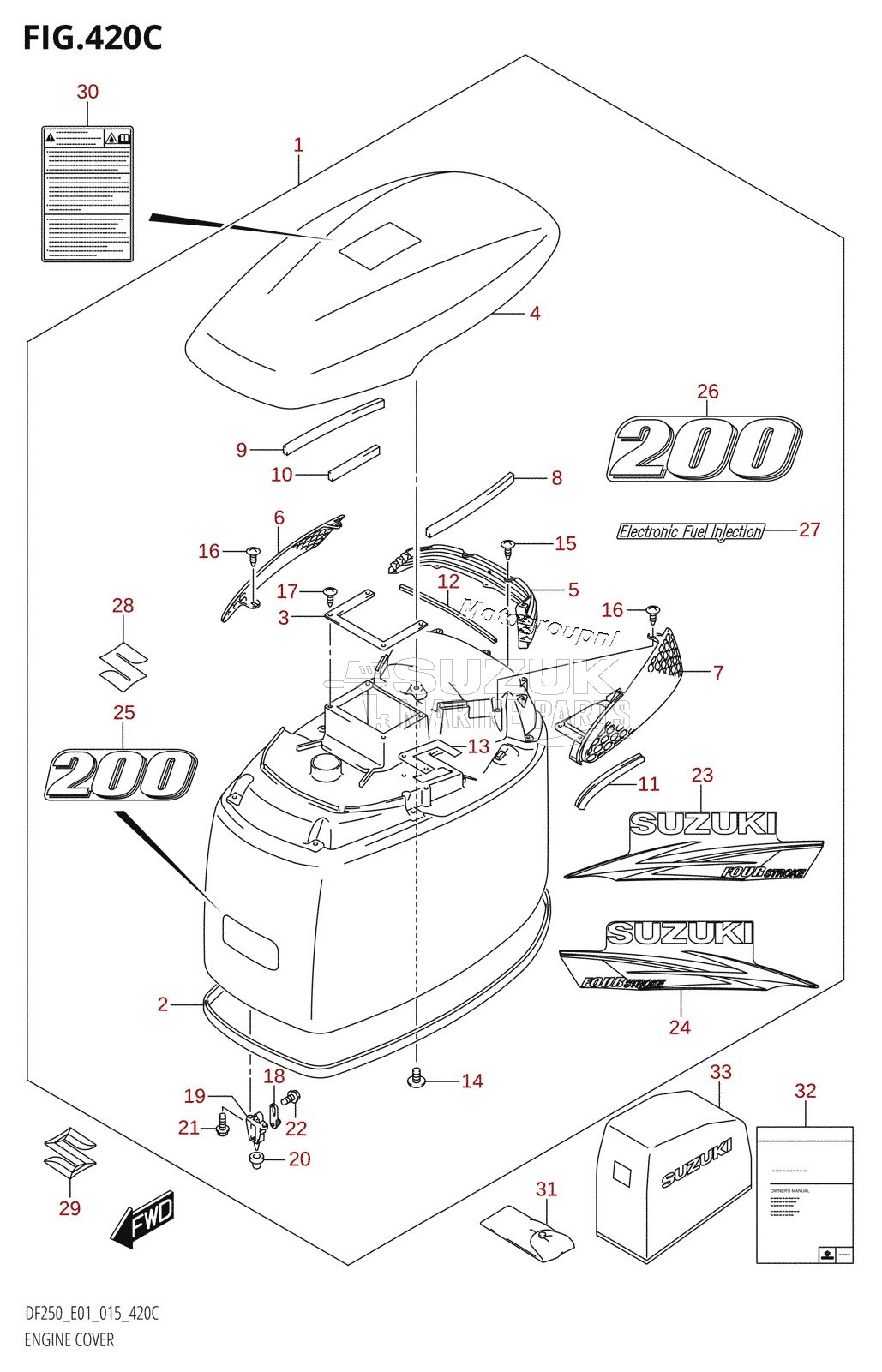 ENGINE COVER ((DF200T,DF200Z):E40)