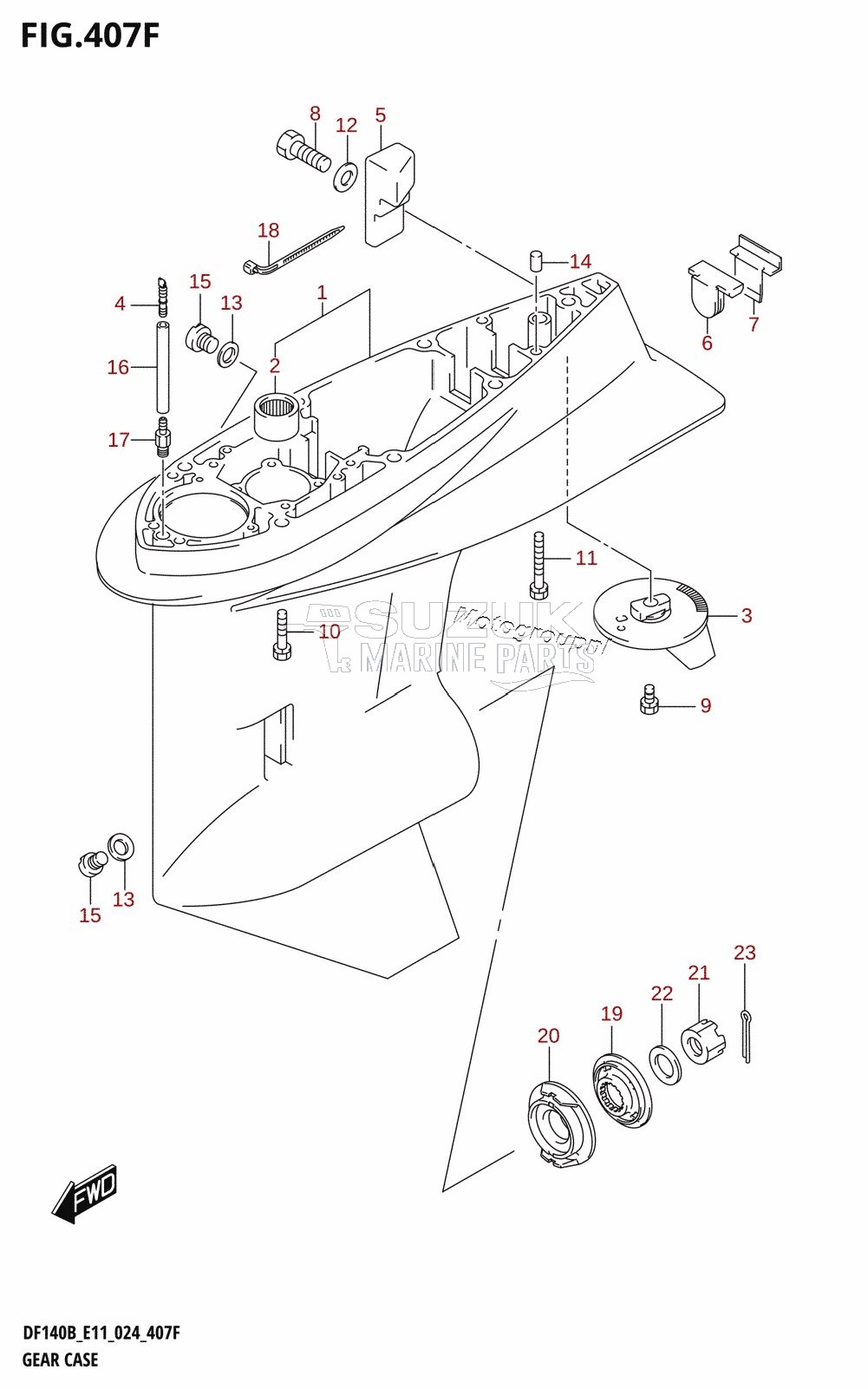 GEAR CASE ((DF140BZ,DF115BZ):E40)