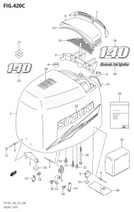 14002F-110001 (2011) 140hp E01 E40-Gen. Export 1 - Costa Rica (DF140T  DF140WT) DF140 drawing ENGINE COVER (K10,011)