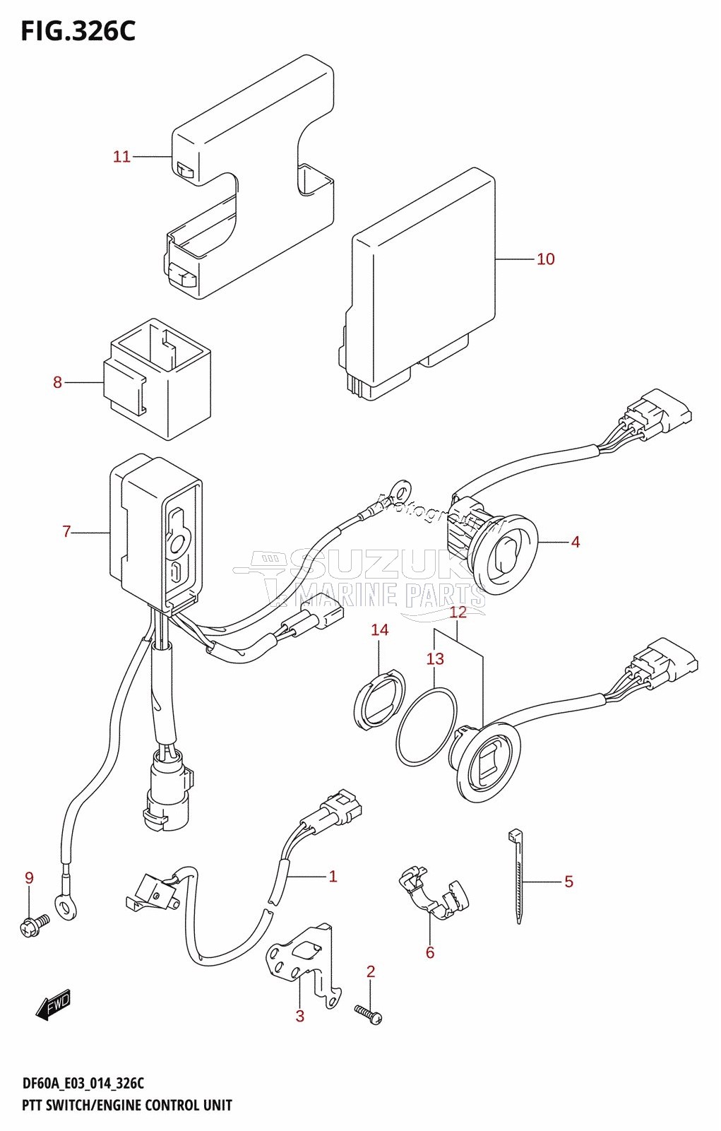 PTT SWITCH /​ ENGINE CONTROL UNIT (DF60A)