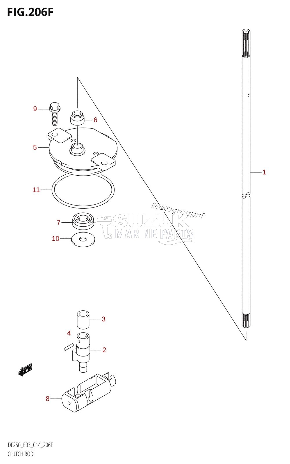 CLUTCH ROD (DF250Z:E03)