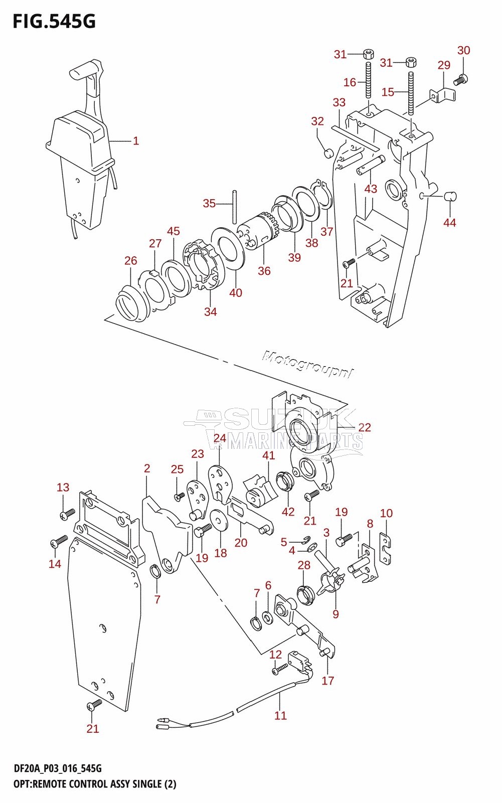 OPT:REMOTE CONTROL ASSY SINGLE (2) (DF20AT:P03)