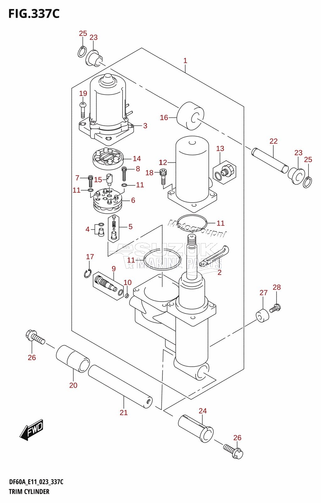 TRIM CYLINDER ((DF40AST,DF60A,DF60ATH):(020,021))