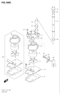 25003F-240001 (2022) 250hp E11 E40-Gen. Export 1-and 2 (DF250T  DF250T) DF250 drawing WATER PUMP (E03:DF250ST)