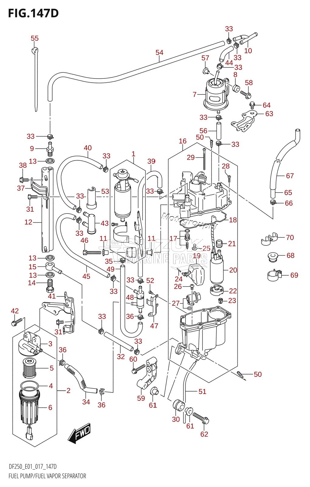 FUEL PUMP /​ FUEL VAPOR SEPARATOR (DF200Z:E40)