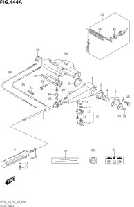 02504F-140001 (2021) 25hp P03-U.S.A (DF25A   DF25AT   DF25ATH   DT25K) DF25A drawing TILLER HANDLE (DF25A)