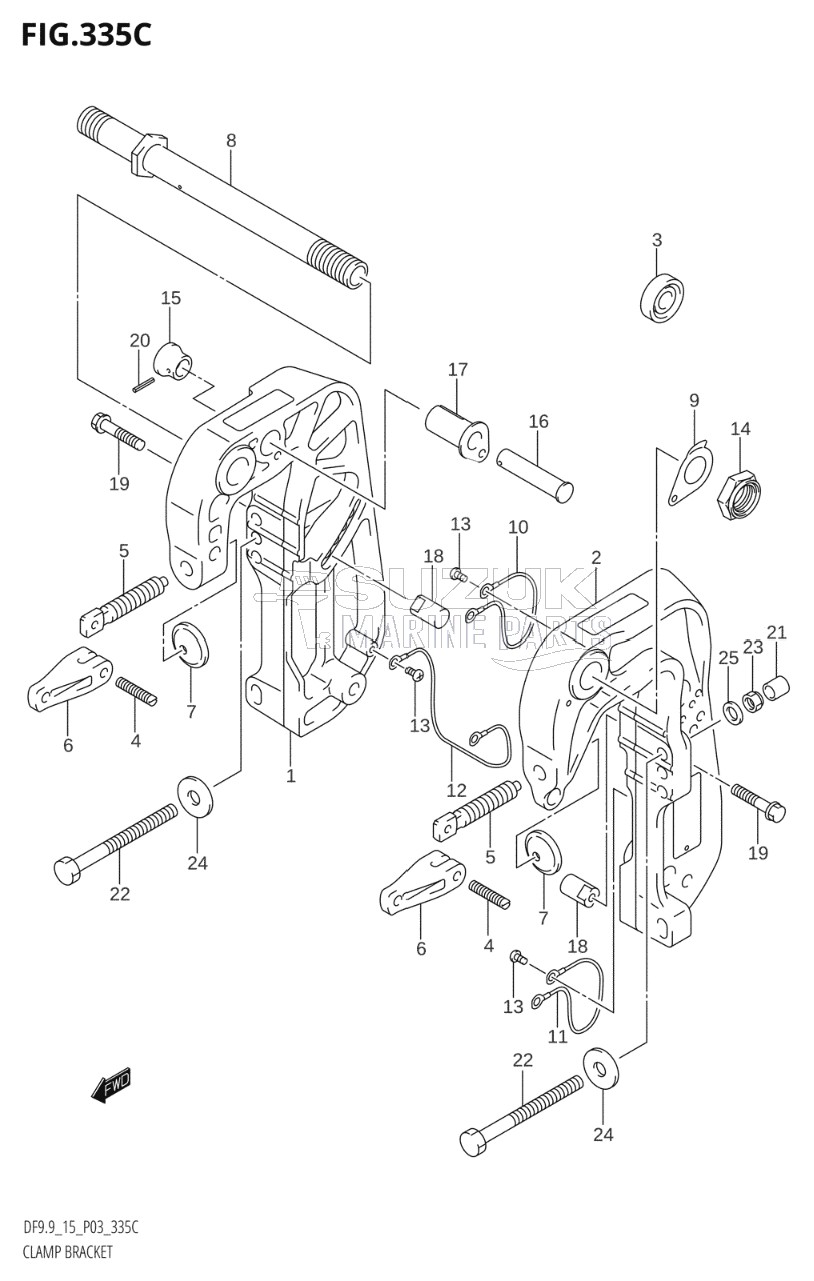 CLAMP BRACKET (DF9.9T,DF9.9TH)