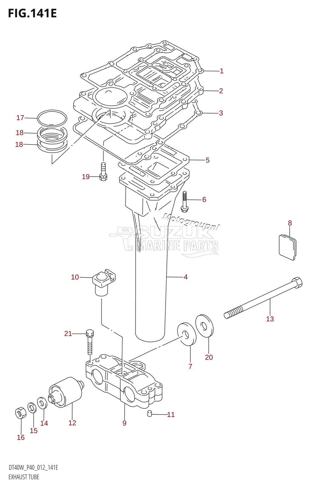 EXHAUST TUBE (DT40WK:P40)