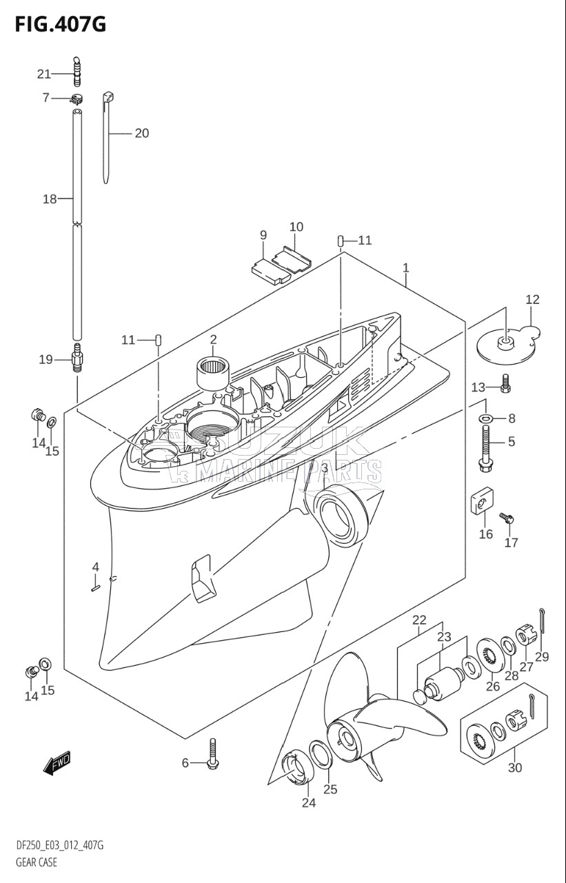 GEAR CASE (DF250ST:E03)