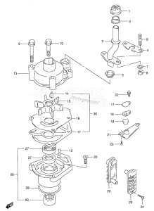 DT115 From 11503-971001 ()  1999 drawing WATER PUMP (DT115S /​ DT140EPI)