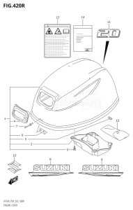 01504F-040001 (2020) 15hp E03 P03-USA (DF15A   DF15A    DF15ATH   DF15ATH) DF15A drawing ENGINE COVER (DF20A:022)