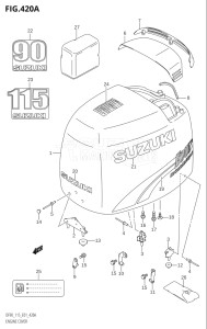 09001F-510001 (2005) 90hp E01-Gen. Export 1 (DF90TK5) DF90 drawing ENGINE COVER (K1,K2)