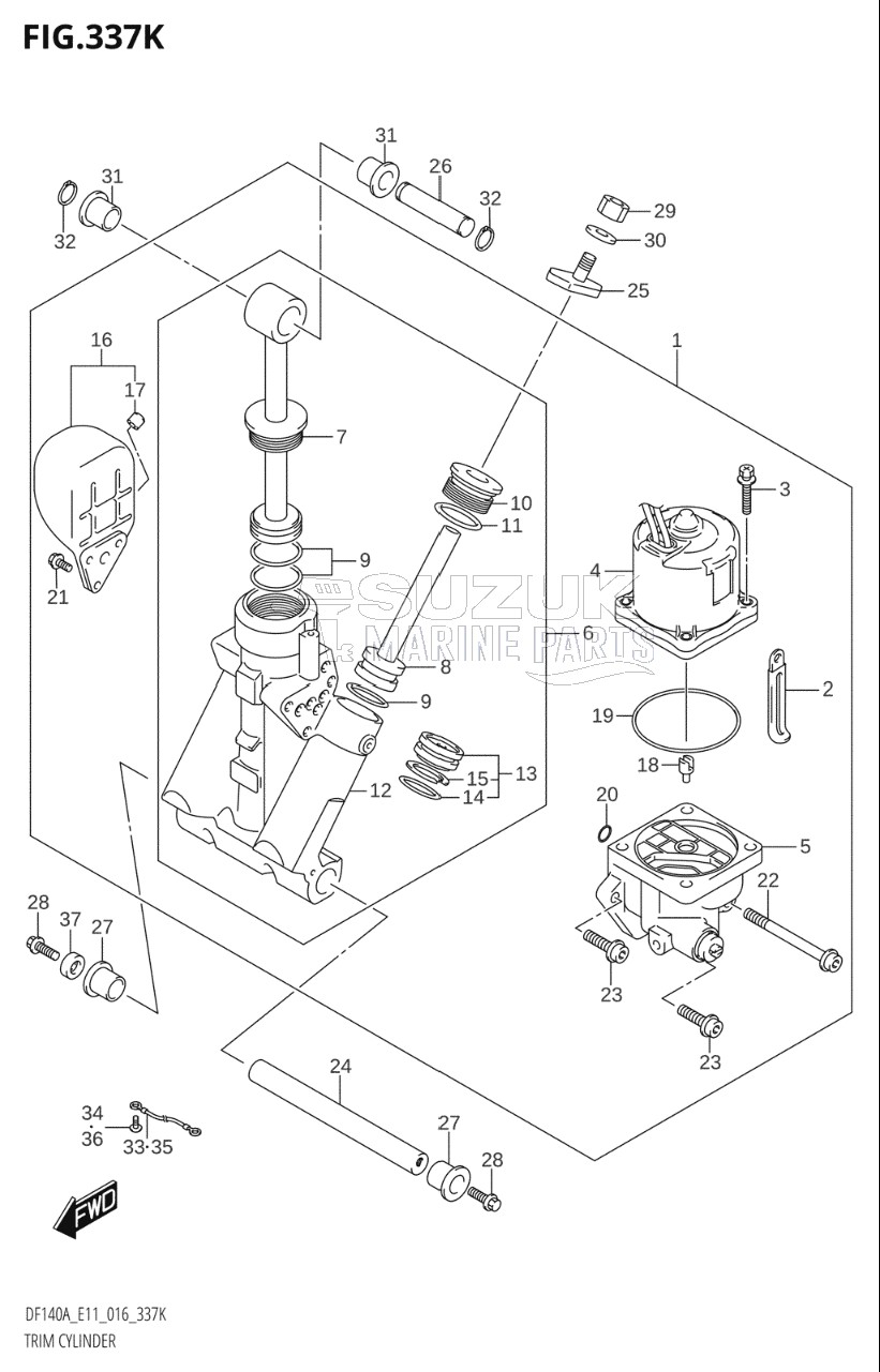 TRIM CYLINDER (DF115AST:E03)