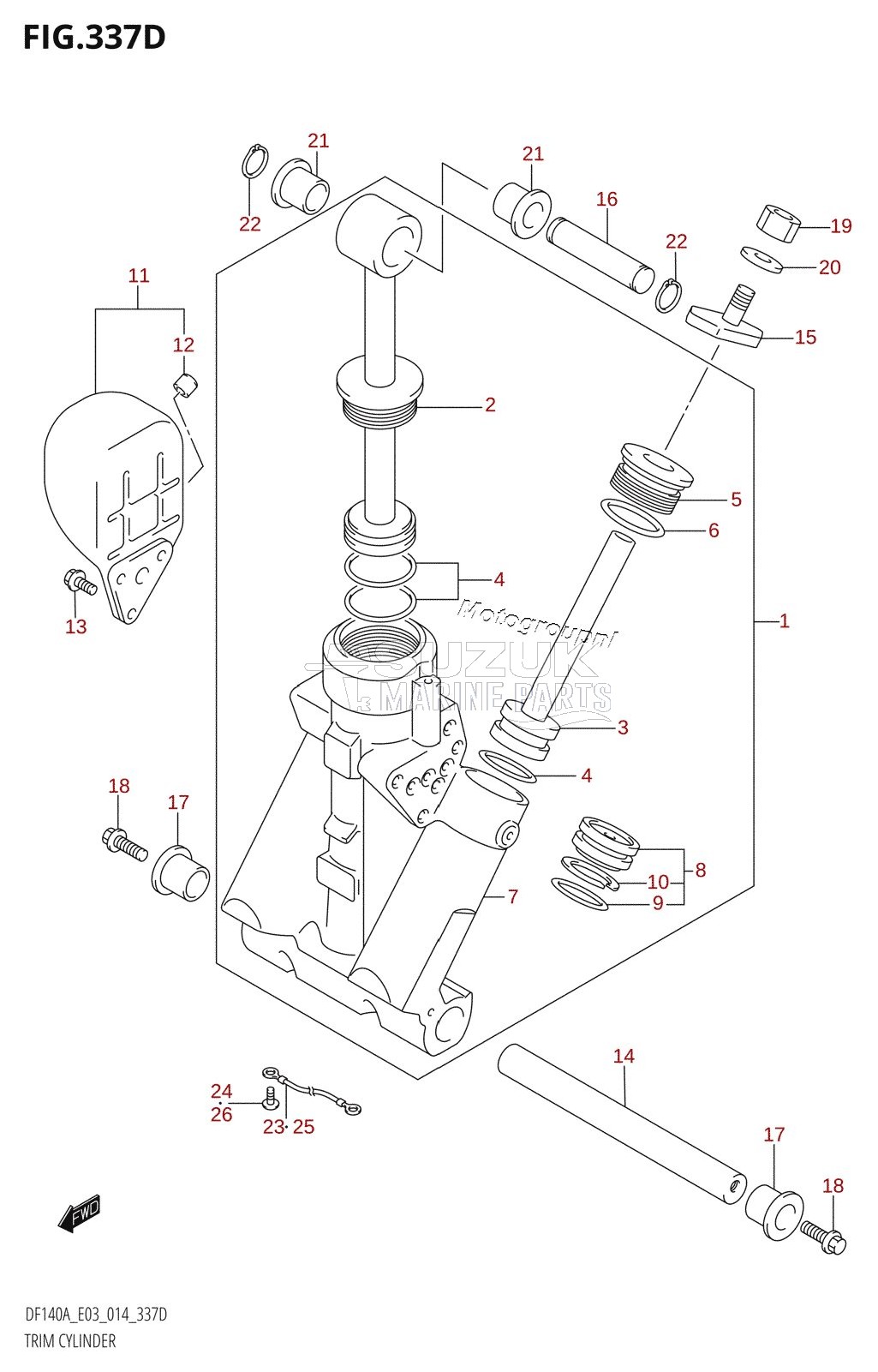 TRIM CYLINDER (DF140AT:E03)