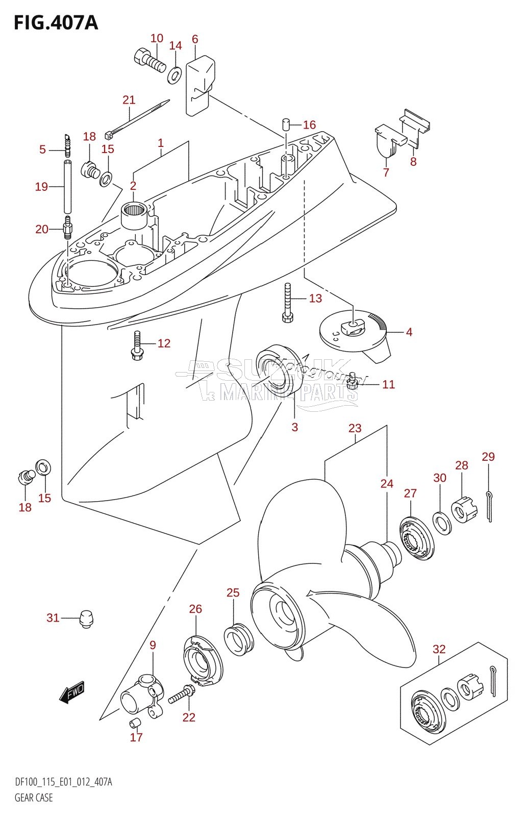 GEAR CASE (DF100T:E01)