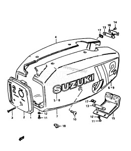 DT4 From d-10001 ()  1983 drawing ENGINE COVER