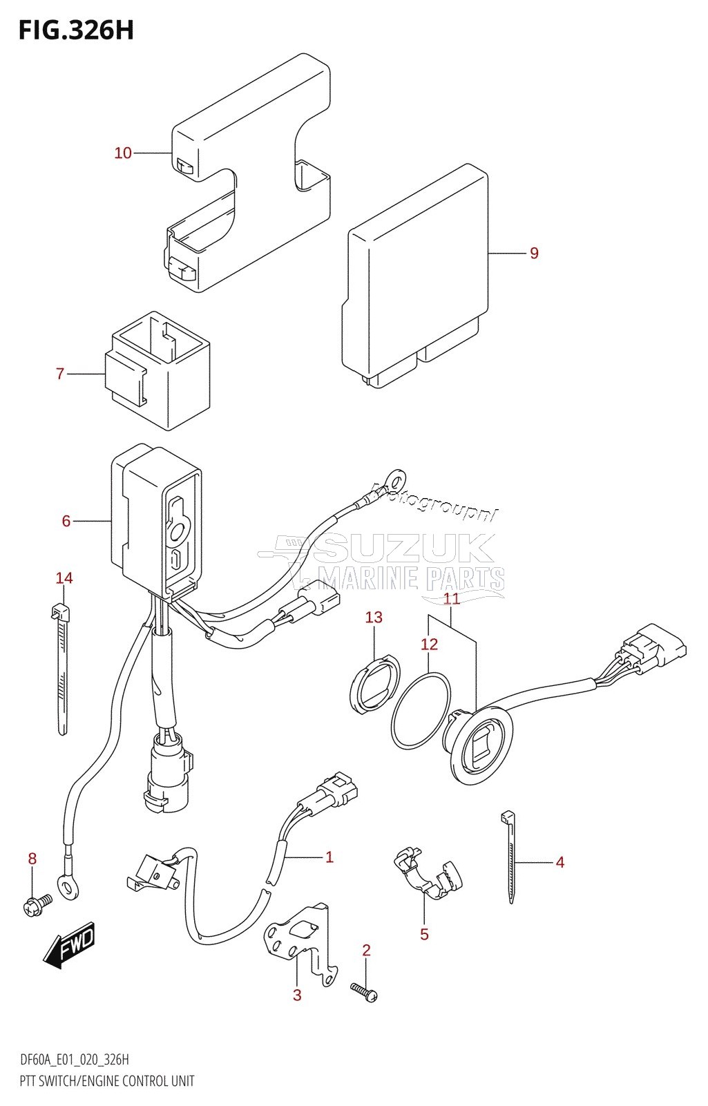 PTT SWITCH /​ ENGINE CONTROL UNIT (DF50AVTH:E01)