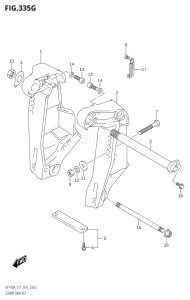 14003Z-610001 (2016) 140hp E11 E40-Gen. Export 1-and 2 (DF140AZ) DF140AZ drawing CLAMP BRACKET (DF140AT:E40)