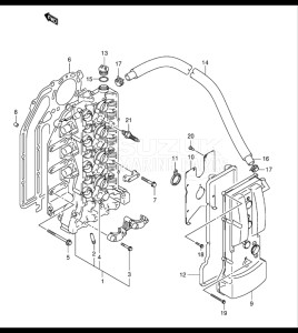  (2003) 115hp - () DF115TL drawing CYLINDER HEAD