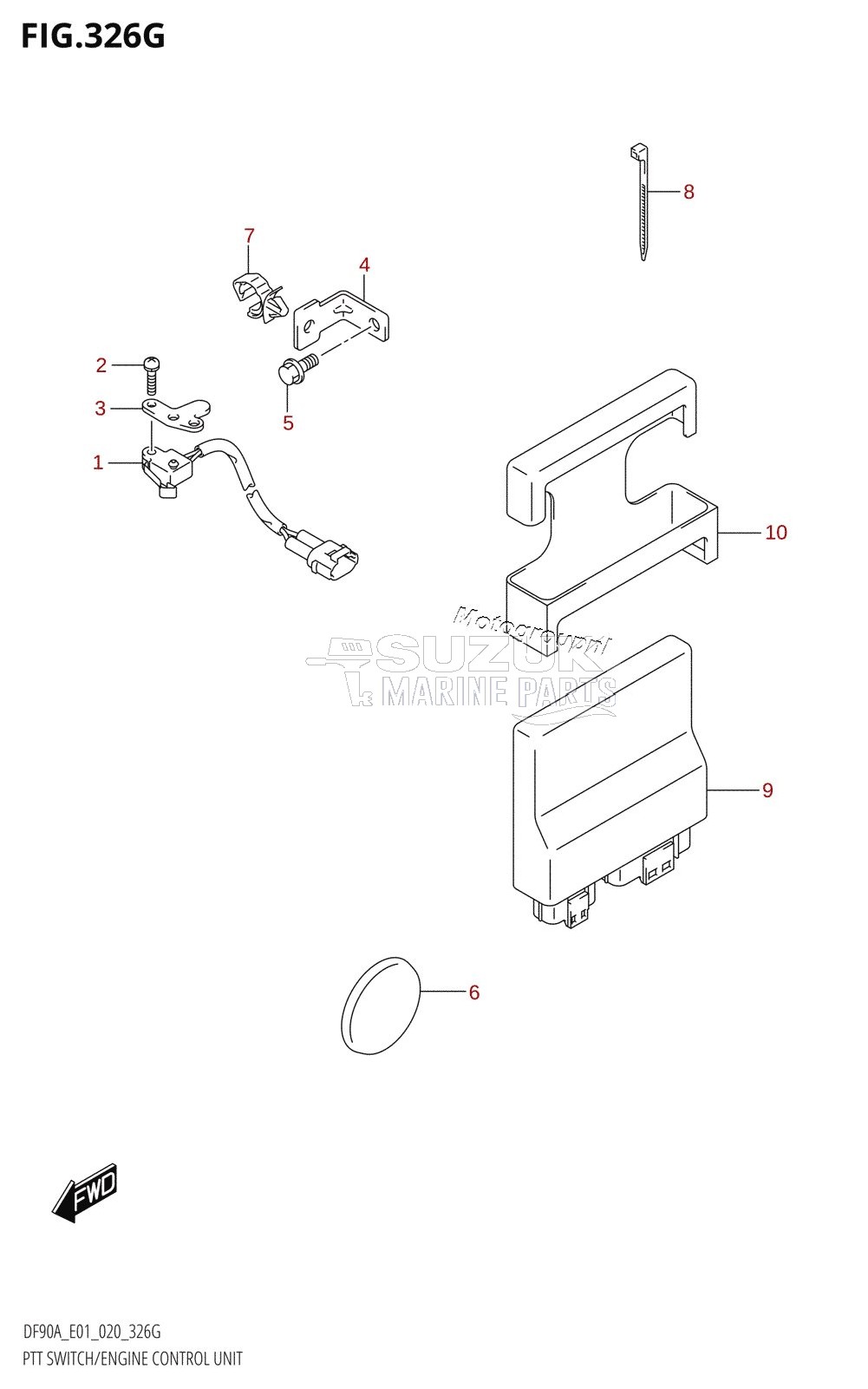 PTT SWITCH /​ ENGINE CONTROL UNIT (DF90AWQH)