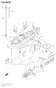 DF175Z From 17502Z-310001 (E01 E40)  2013 drawing GEAR CASE (DF150Z:E40)