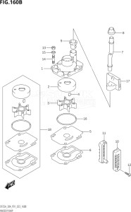 03003F-140001 (2021) 30hp P01 P40-Gen. Export 1 (DF30A   DF30AQ   DF30AR   DF30AT  DF30AT    DF30AT   DF30ATH  DF30ATH    DF30ATH) DF30A drawing WATER PUMP (DF30A)