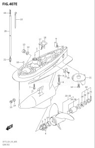 17502Z-510001 (2005) 175hp E01 E40-Gen. Export 1 - Costa Rica (DF175Z) DF175Z drawing GEAR CASE (DF150Z:E01)