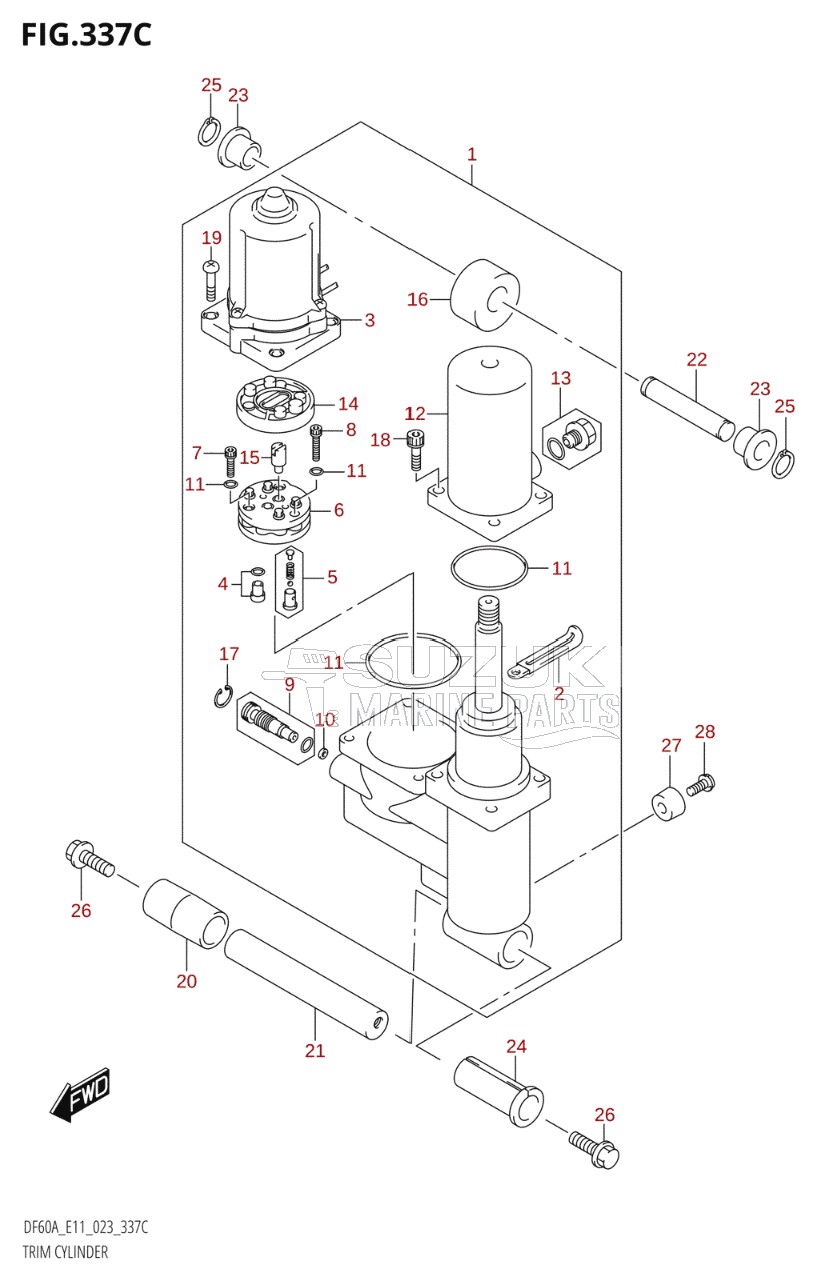 TRIM CYLINDER ((DF40AST,DF60A,DF60ATH):(020,021))